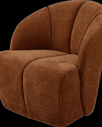 Lænestol Woood Mojo  Rustbrun Ribstof Jacquard  100  Polyester  Drejefunktion