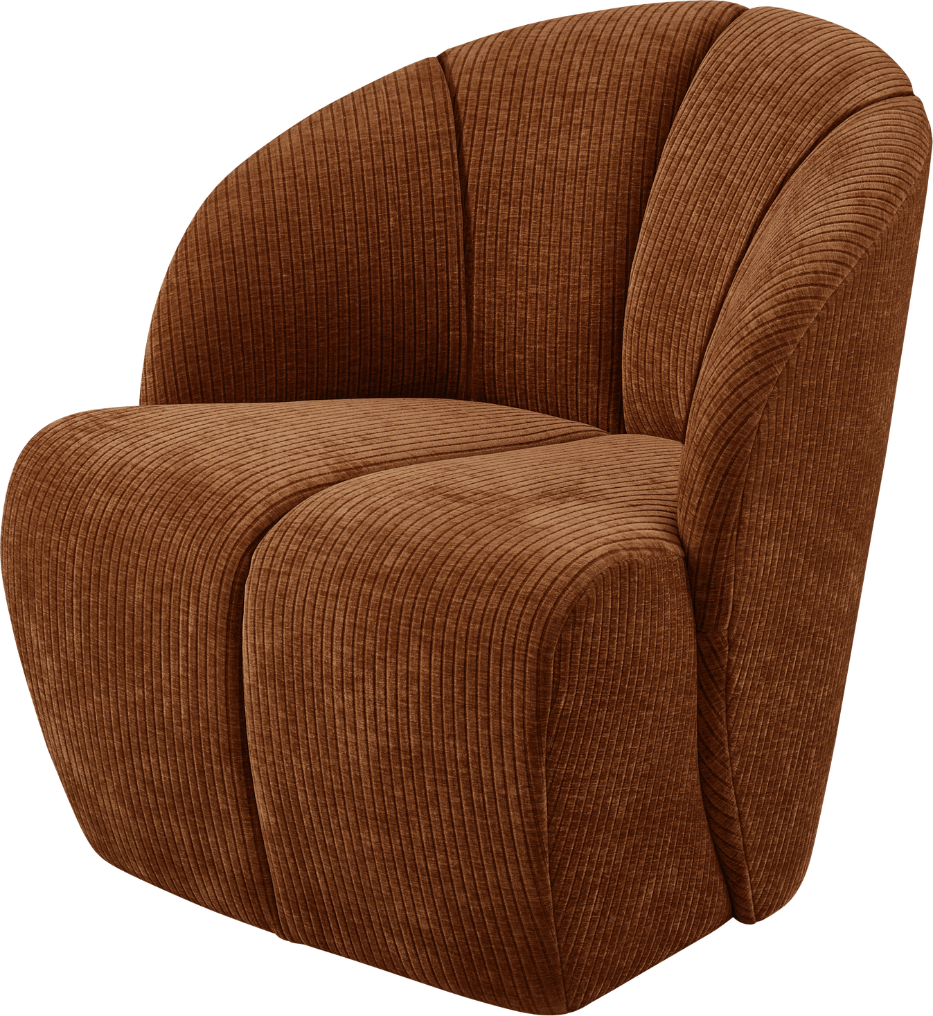 Lænestol Woood Mojo Rustbrun Ribstof Jacquard 100 Polyester Drejefunktion