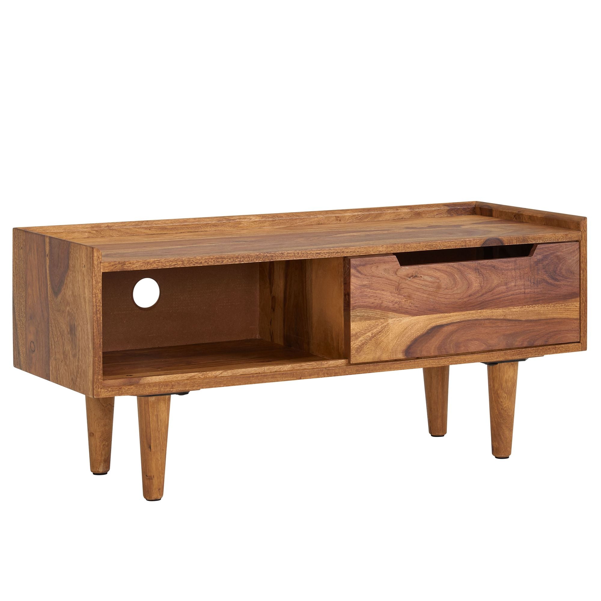 Lavt Skab   Massivt Sheeshamtræ  95x44x34 Cm  Tv-skab Med Skydedør  Designer Tv-bord  Højt Tv-skab  Moderne Tv-bord  Tv-skab Til Stuen