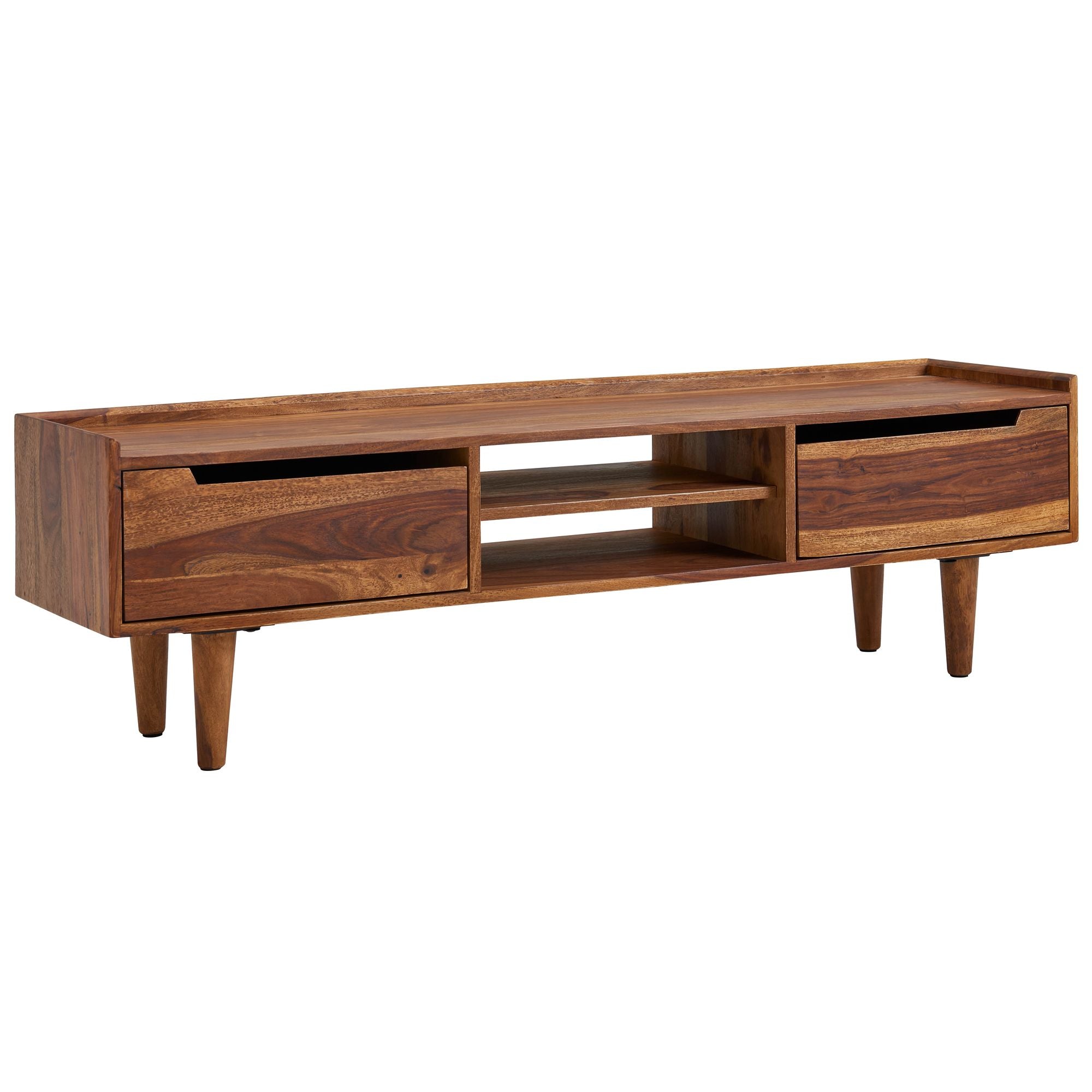 Lavt Skab   Massivt Sheeshamtræ  145x43x35 Cm  Tv-skab Med To Låger  Designer Tv-bord  Højt Tv-skab  Moderne Tv-bord  Tv-skab Til Stuen
