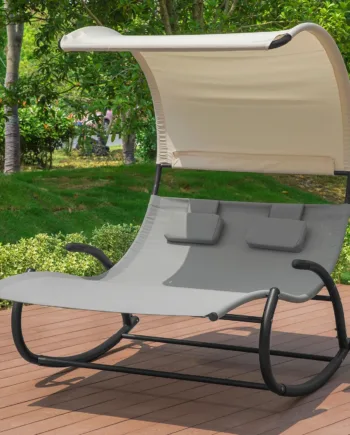 Liggestol Til   Personer  Ergonomisk  Indbygget Parasol  B140   D184   H180 Cm