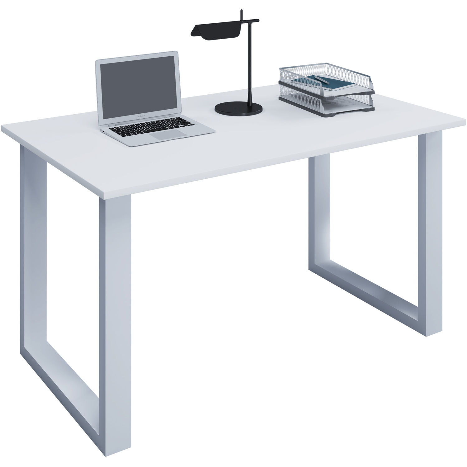 Lona  -feet Skrivebord Hvid Træ Og Hvid Metal  110x80