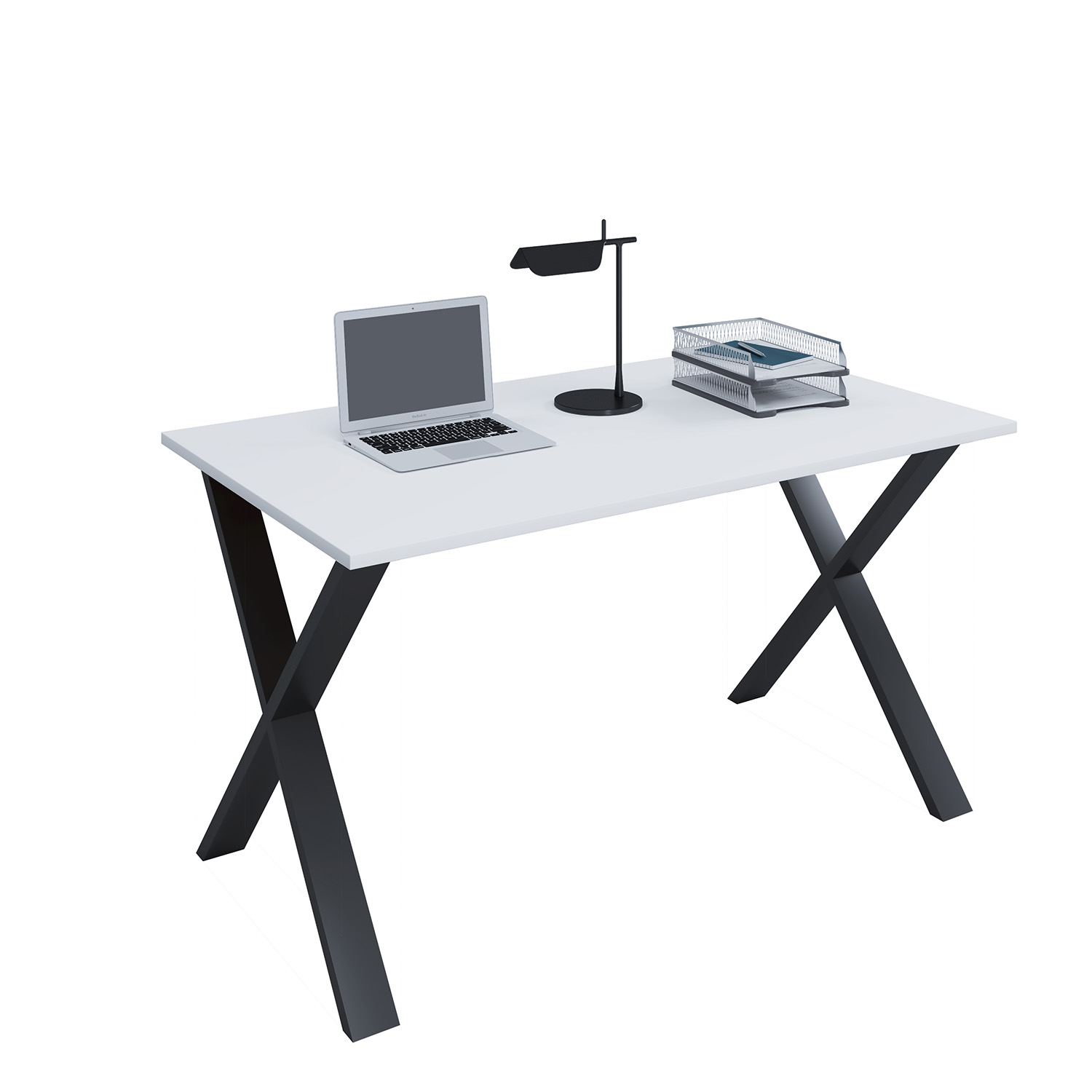 Lona  -feet Skrivebord Hvid Træ Og Sort Metal  80x50