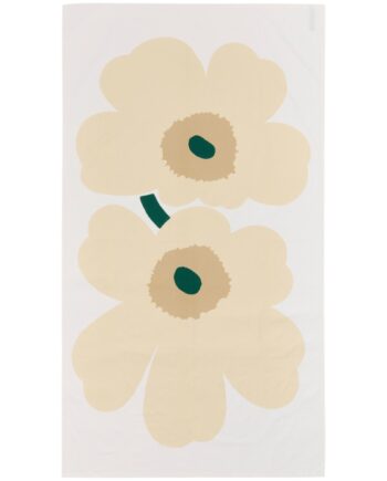 Marimekko Anniversary Unikko Dug 135    250 Cm  Hvid Strågul Sand Smaragd