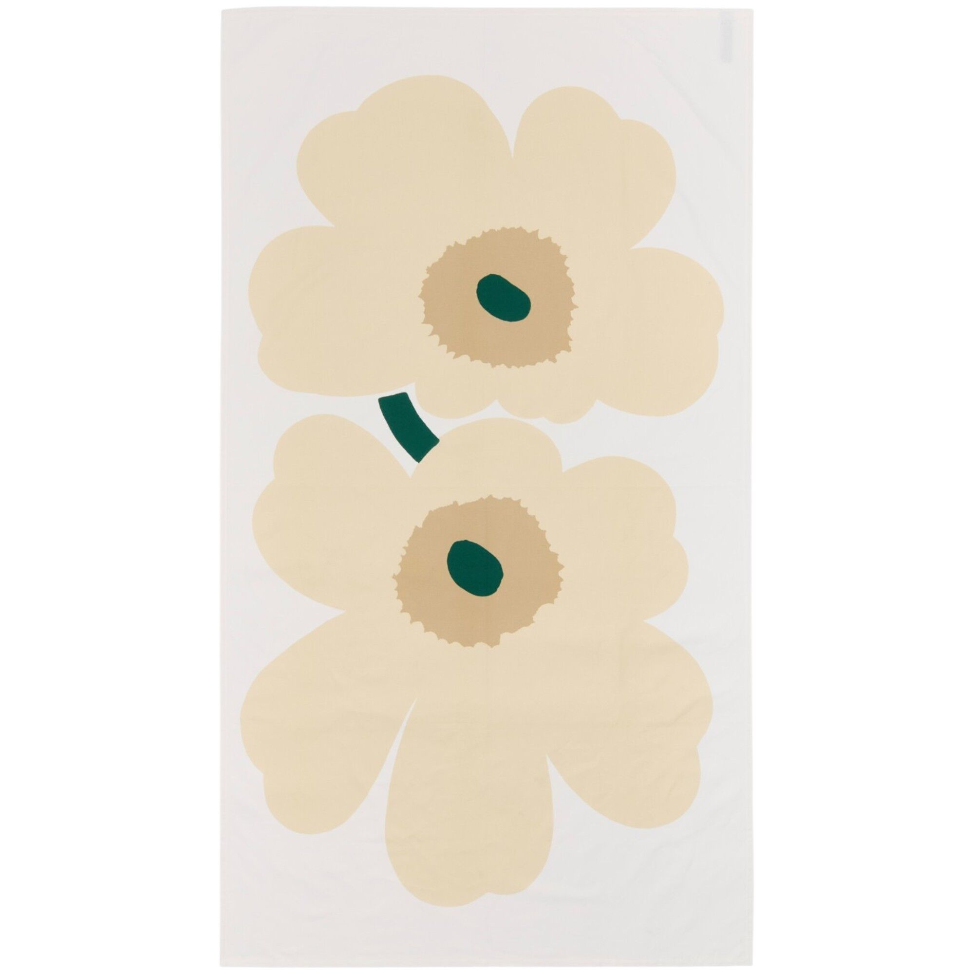 Marimekko Anniversary Unikko Dug 135 250 Cm Hvid Strågul Sand Smaragd
