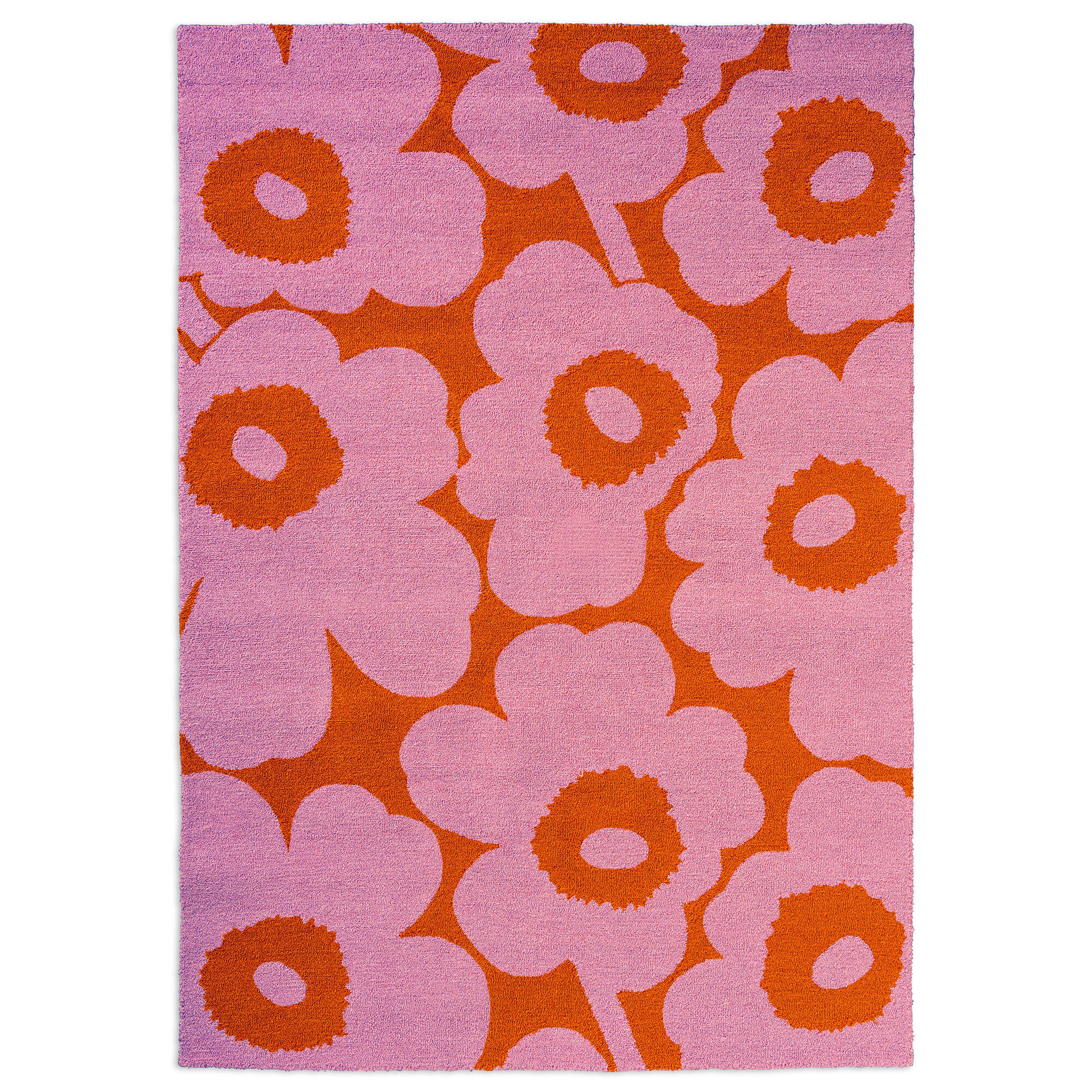Marimekko Unikko Gulvtæppe Til Udendørsbrug 160   230 Cm  Lyserød Orange