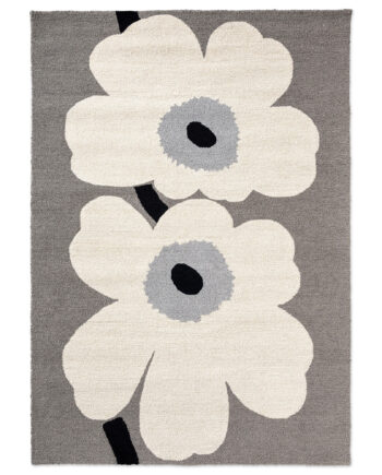 Marimekko Unikko 60 Th Anniversary Gulvtæppe Til Udendørsbrug 250   350 Cm  Grå