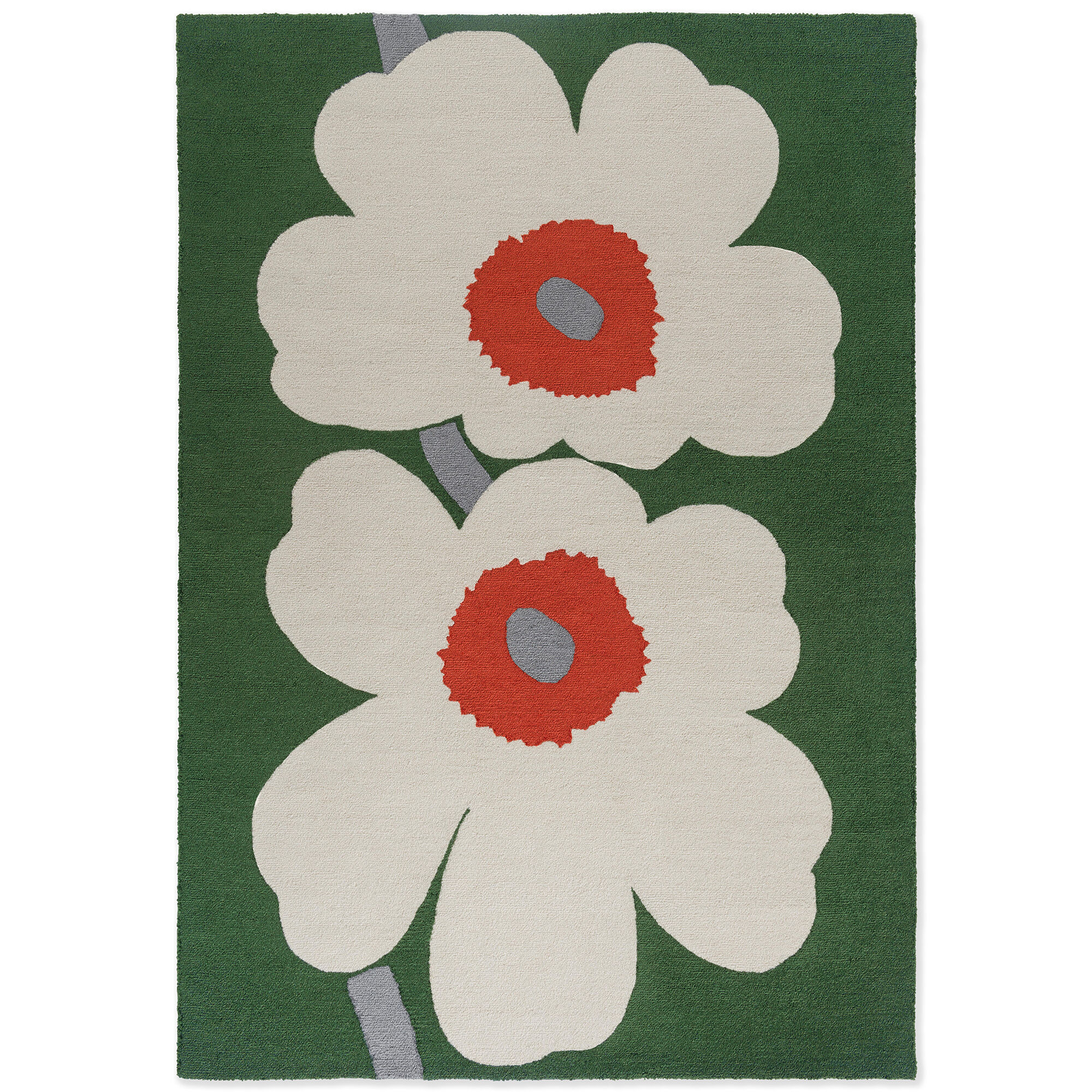 Marimekko Unikko 60 Th Anniversary Gulvtæppe Til Udendørsbrug 200   280 Cm  Grøn