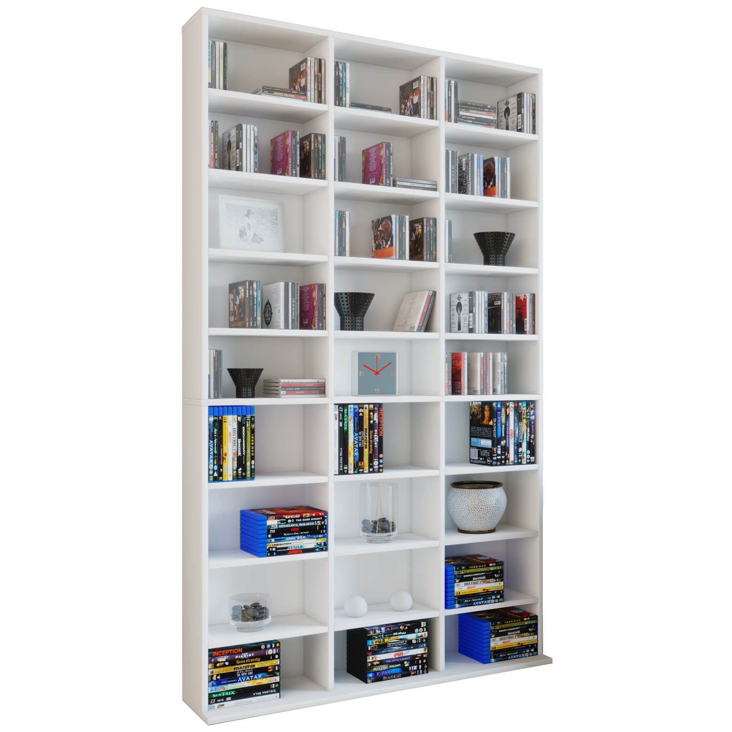 Megosa Maxi Reol     24 Hylder Hvid Træ   :182 8cm   102cm   23cm