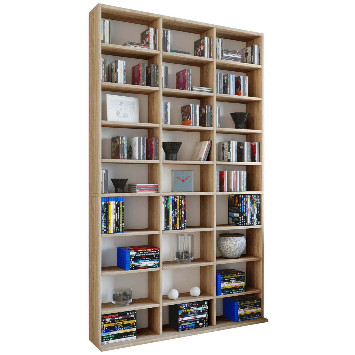 Megosa Maxi Reol     24 Hylder Natur Træ  :182 8cm X102cm   23cm