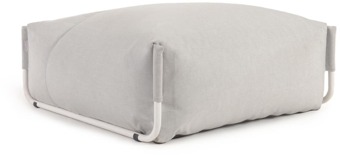 Modulpuf Kave Home Square   Udendørs Grå Stof Og Aluminiumsramme 101ã 101ã 35 Cm