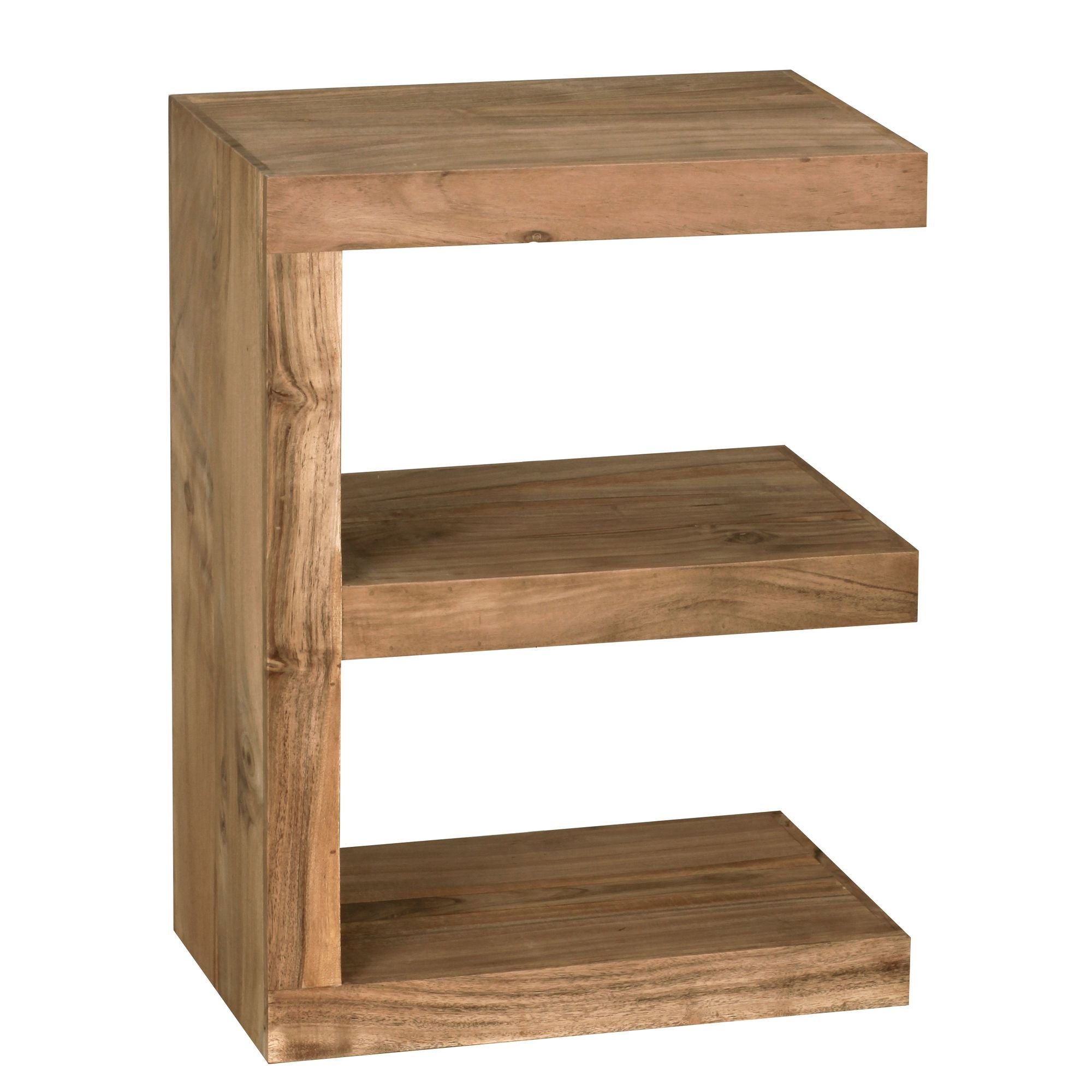 Mumbai Sidebord Massivt Akacietræ Cube 60 Cm Højt Stuebord Brunt Design Landlig Stil Sofabord