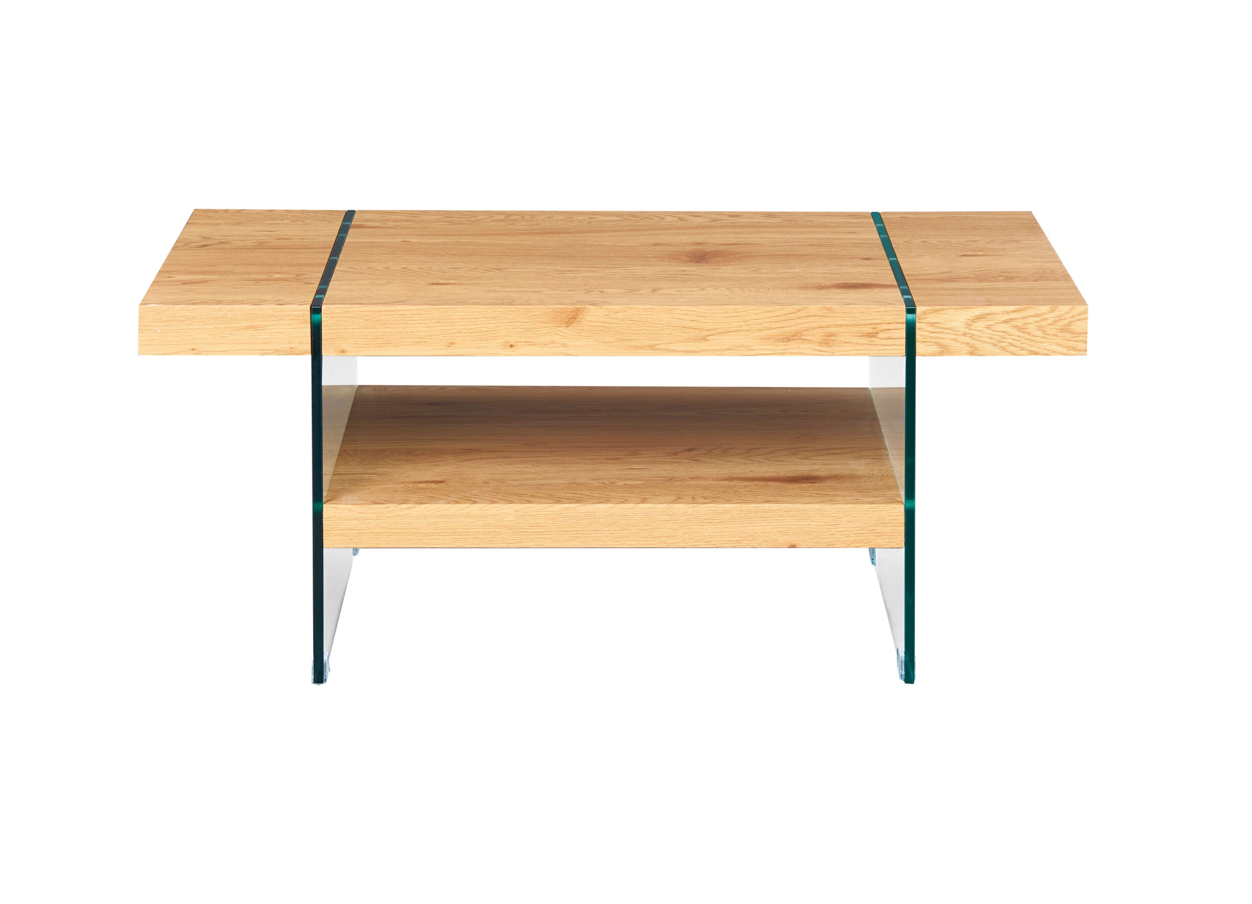 Nordic Living Collection Benina Sofabord Hylde Sikkerhedsglas Og Vild Eg-finish Mdf 110x45