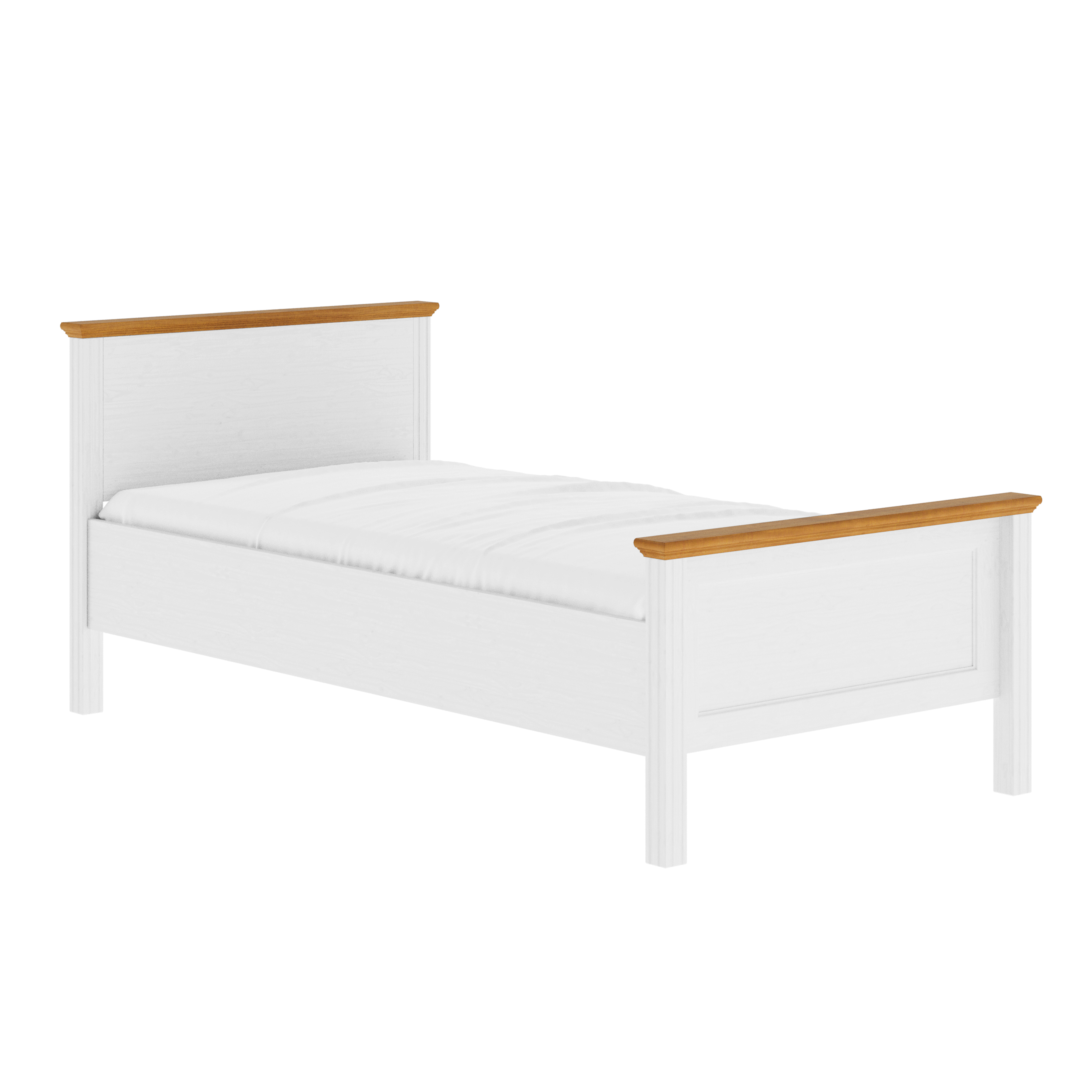 Nordic Living Collection Maluno Sengeramme     Hovedgærde     Lamelbund Natur Og Hvid Fyrretræ  90x200