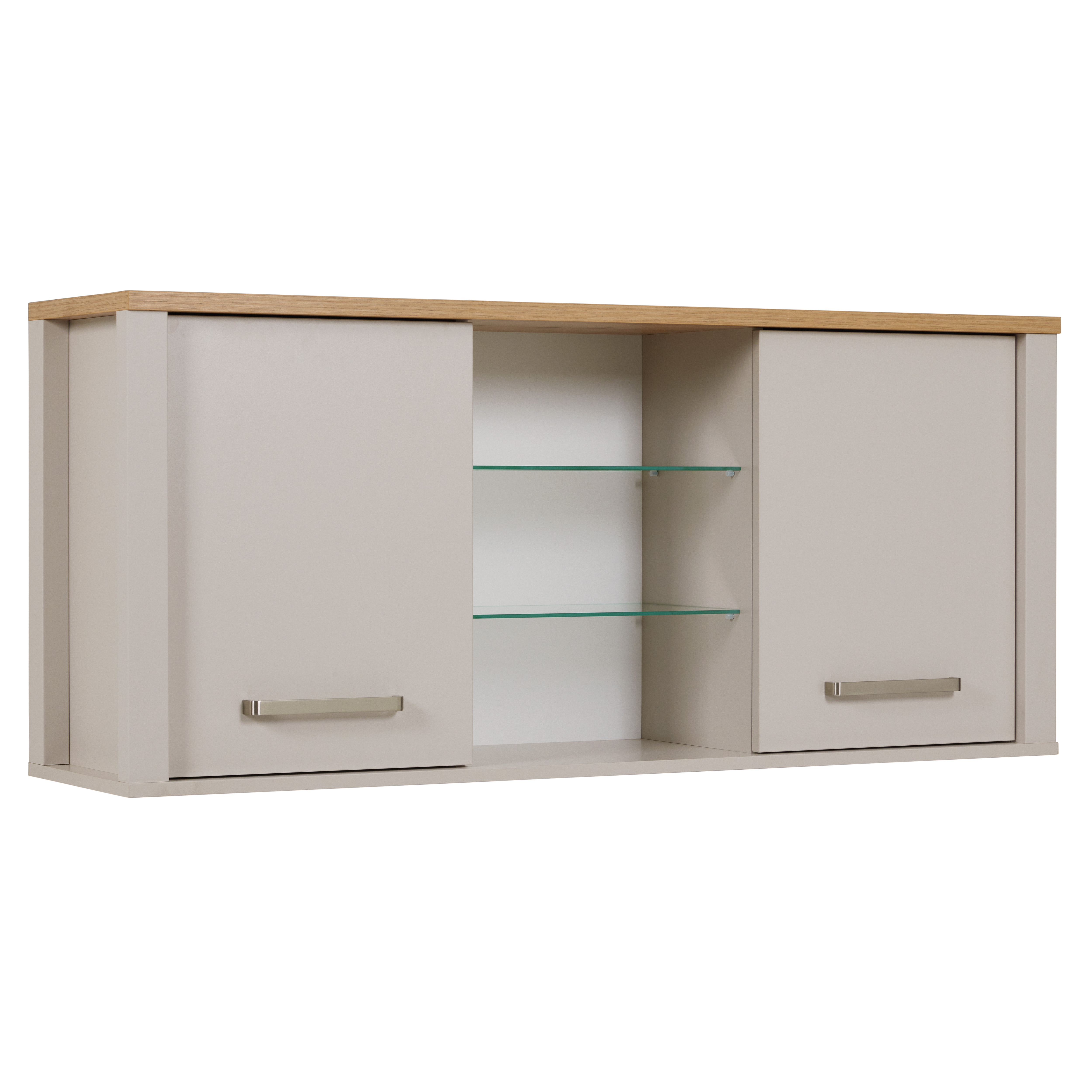 Nordic Living Collection Sardegna Køkken Vægskab       Låger    Hylder Glas Og Natur Artisan Egefinish Og Kashmir Melamin