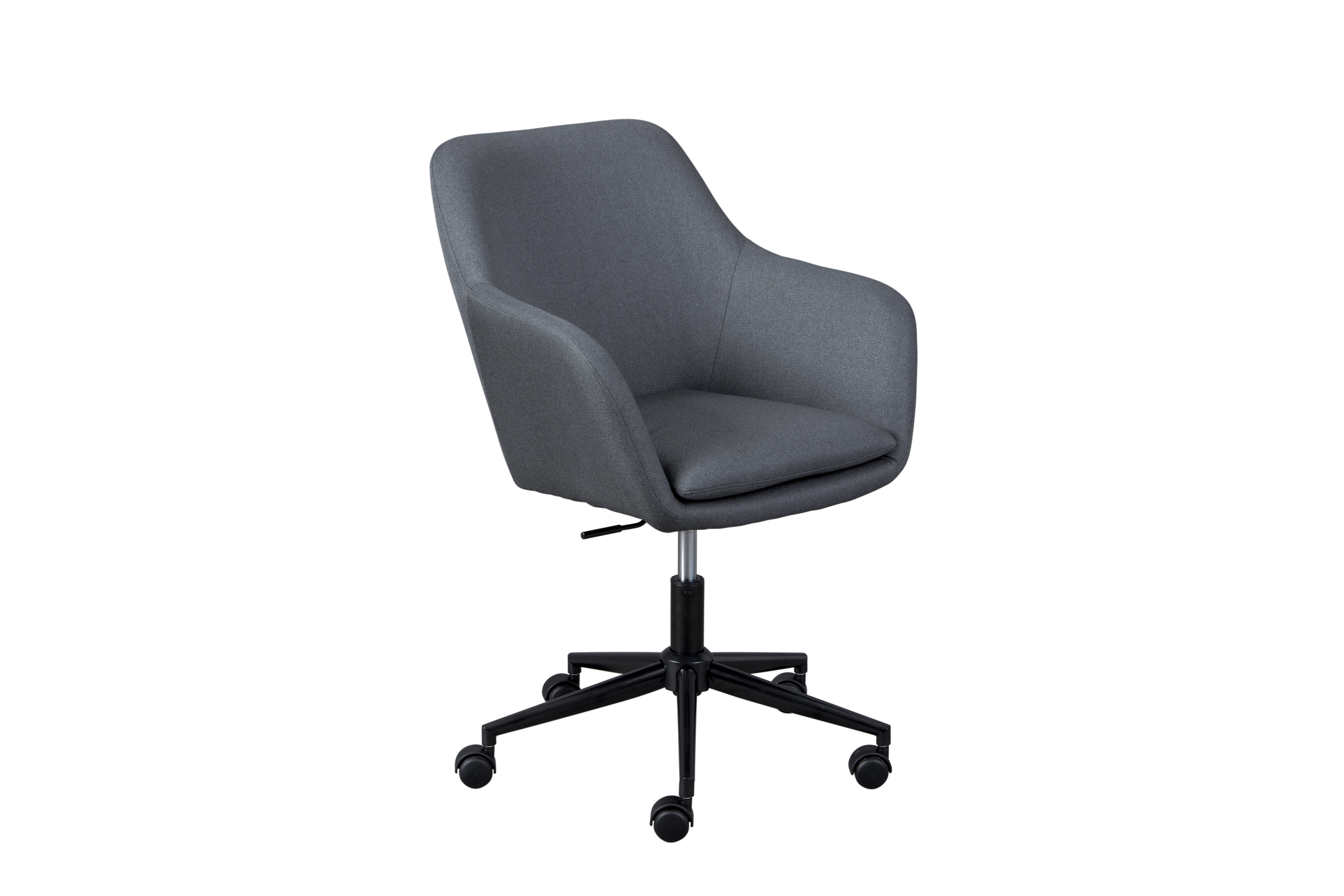 Nordic Living Collection Workrelaxed Kontorstol     Armlæn    Sikkerhedshjul  Drejefunktion  Højdejusterbar Grå Polyester Og Sort Metal