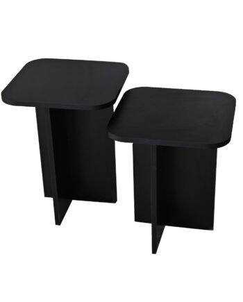 Nordvärk Blues Sidebord  Kvadratisk Sort Melamin  Sæt Med