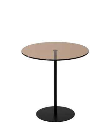 Nordvärk Chill Sidebord  Rund Bronze Glas Og Sort Metal  ø50