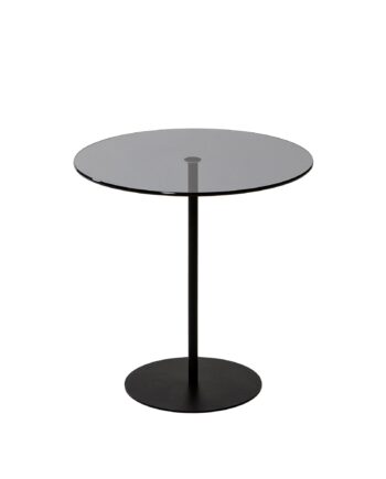 Nordvärk Chill Sidebord  Rund Mørkegrå Glas Og Sort Metal  ø50
