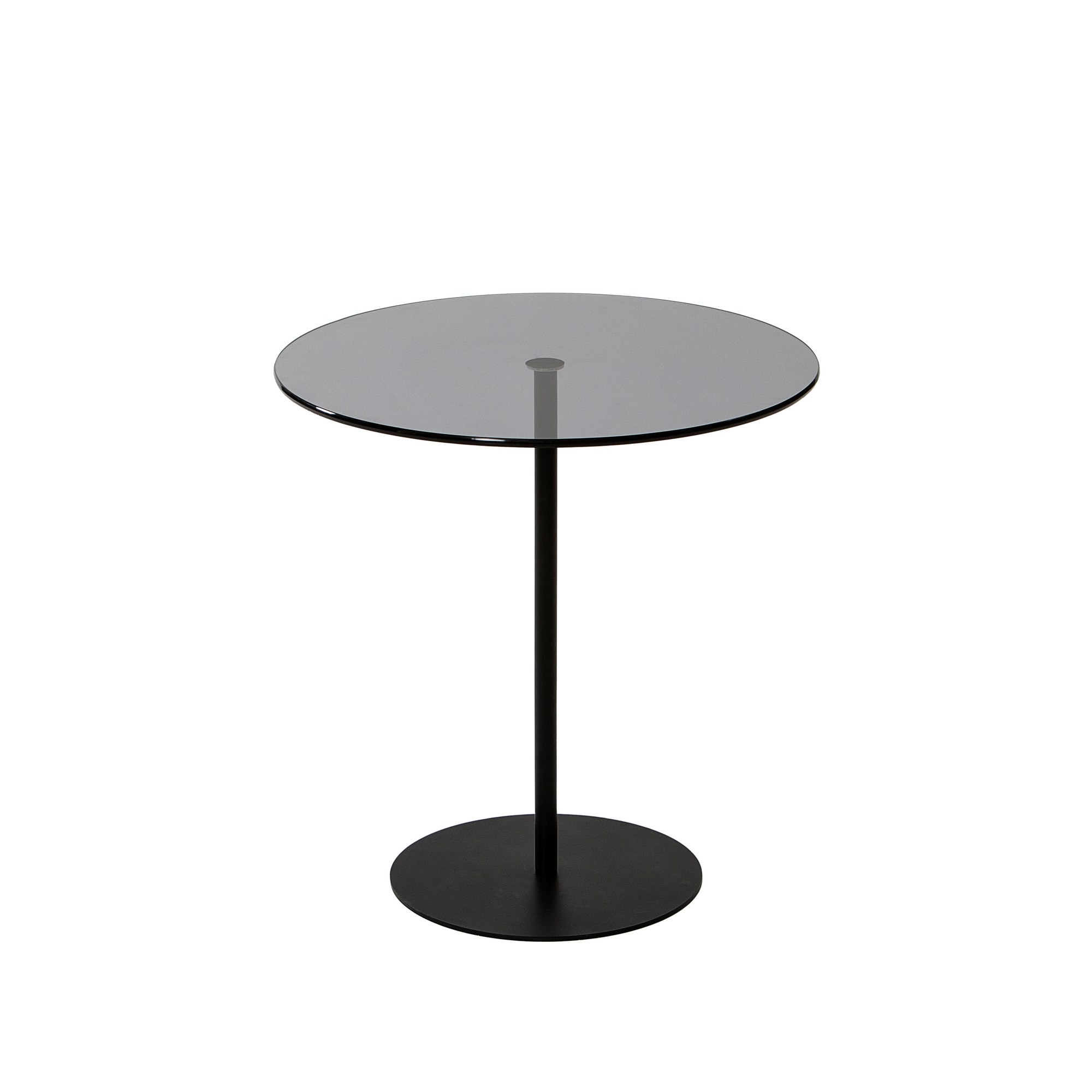 Nordvärk Chill Sidebord Rund Mørkegrå Glas Og Sort Metal ø50