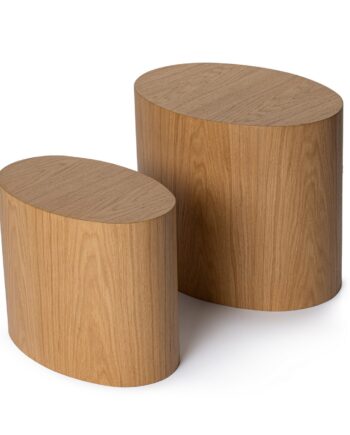 Nordvärk Elipse Sidebord  Oval Natur Egefinér  Sæt Med