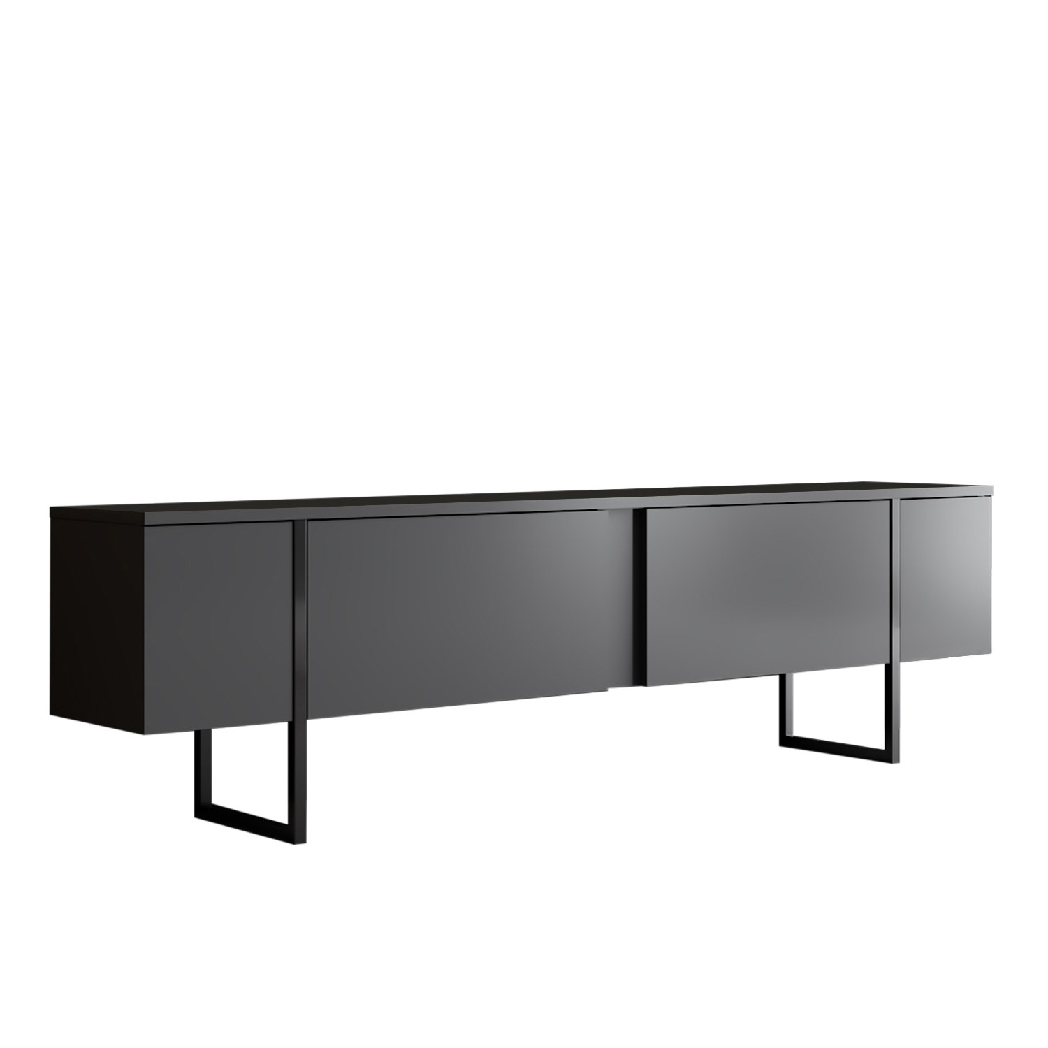 Nordvärk Luxe Tv-bord     Låger Antracitgrå Melamin Og Sort Metal  180x30