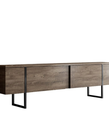 Nordvärk Luxe Tv-bord     Låger Valnød Melamin Og Sort Metal  180x30