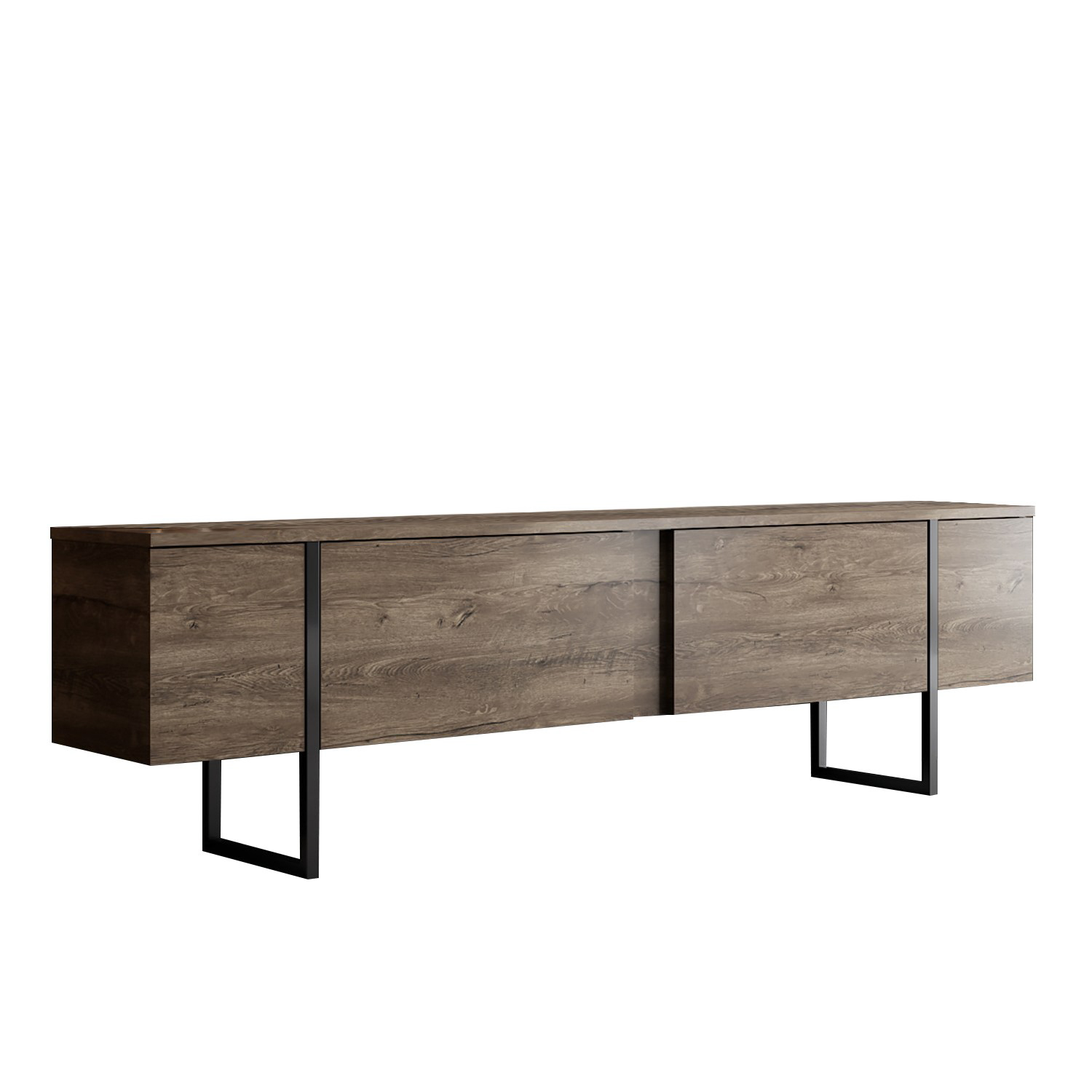 Nordvärk Luxe Tv-bord     Låger Valnød Melamin Og Sort Metal  180x30