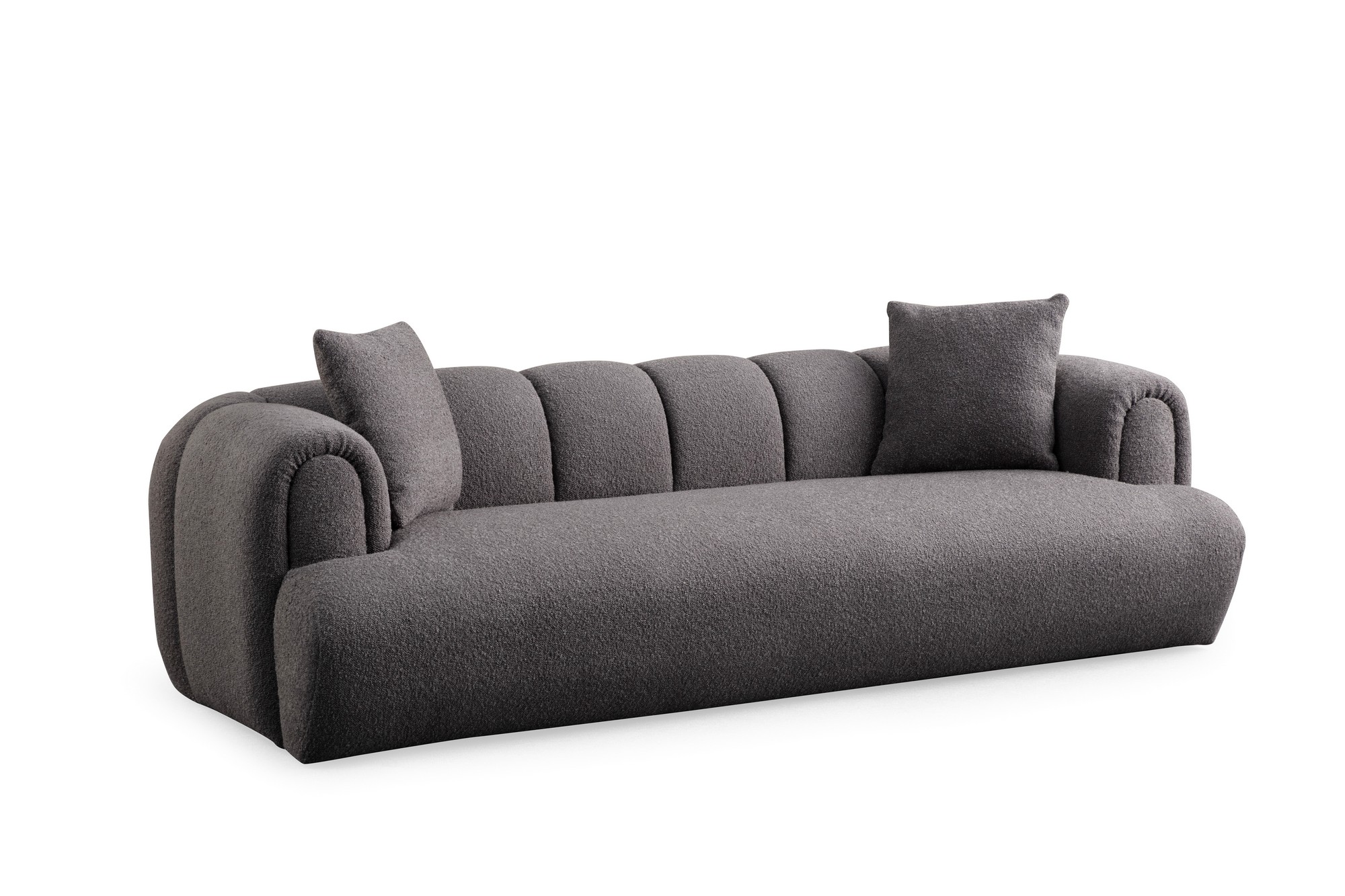 Nordvärk Puffy Plain Pers Sofa Antracitgrå Polyester
