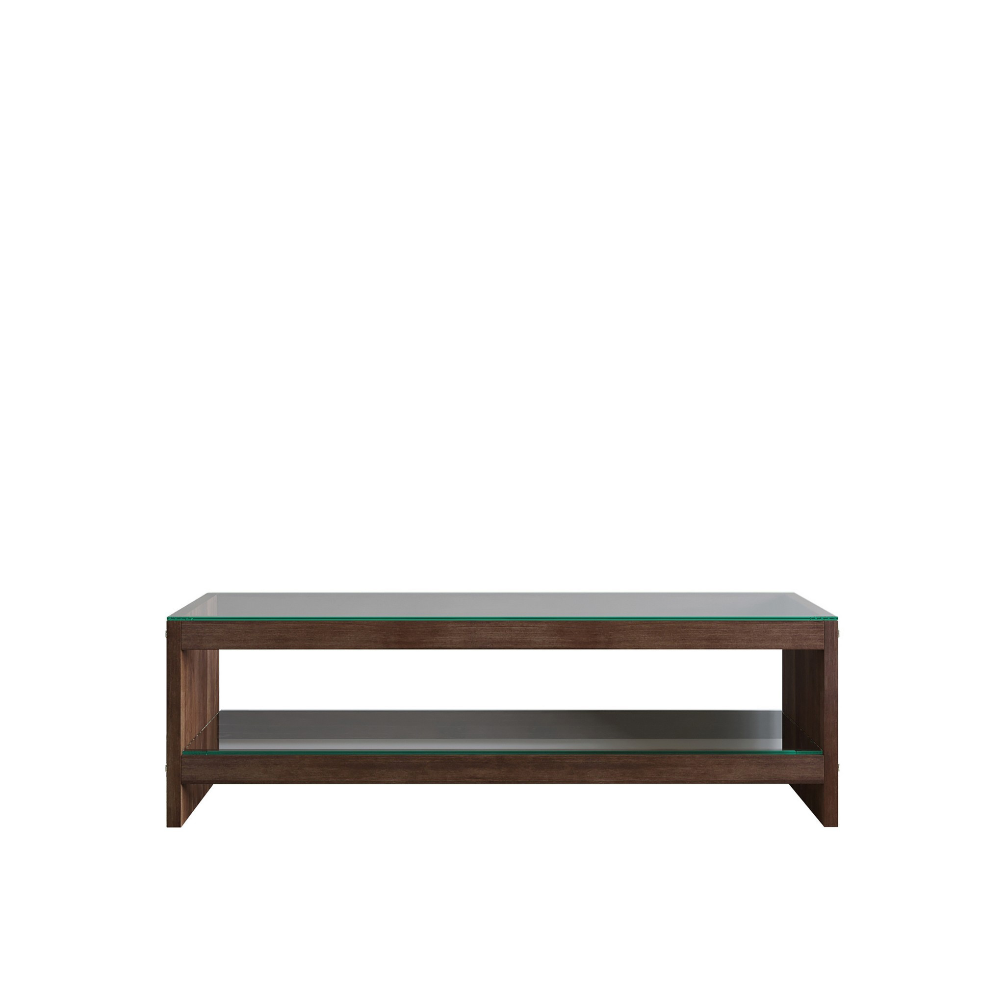 Nordvärk Tv300 Tv-bord Hylde Glas Og Valnøddefarvet Fyrretræ 140x40