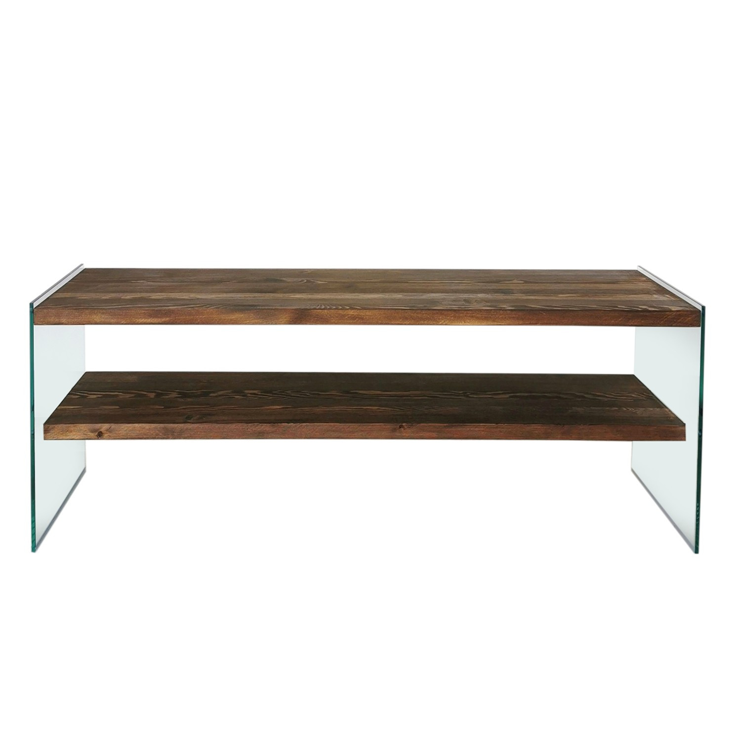 Nordvärk Tv103 Tv-bord       Hylde Glas Og Valnøddefarvet Fyrretræ  120x35