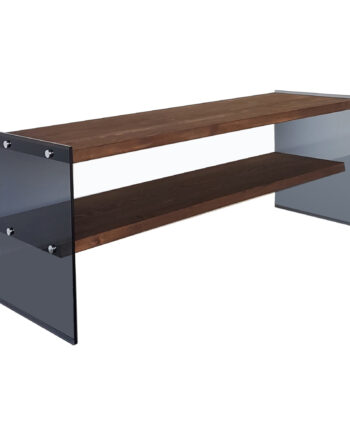 Nordvärk Tv100 Tv-bord       Hylde Glas Og Valnøddefarvet Fyrretræ  120x35