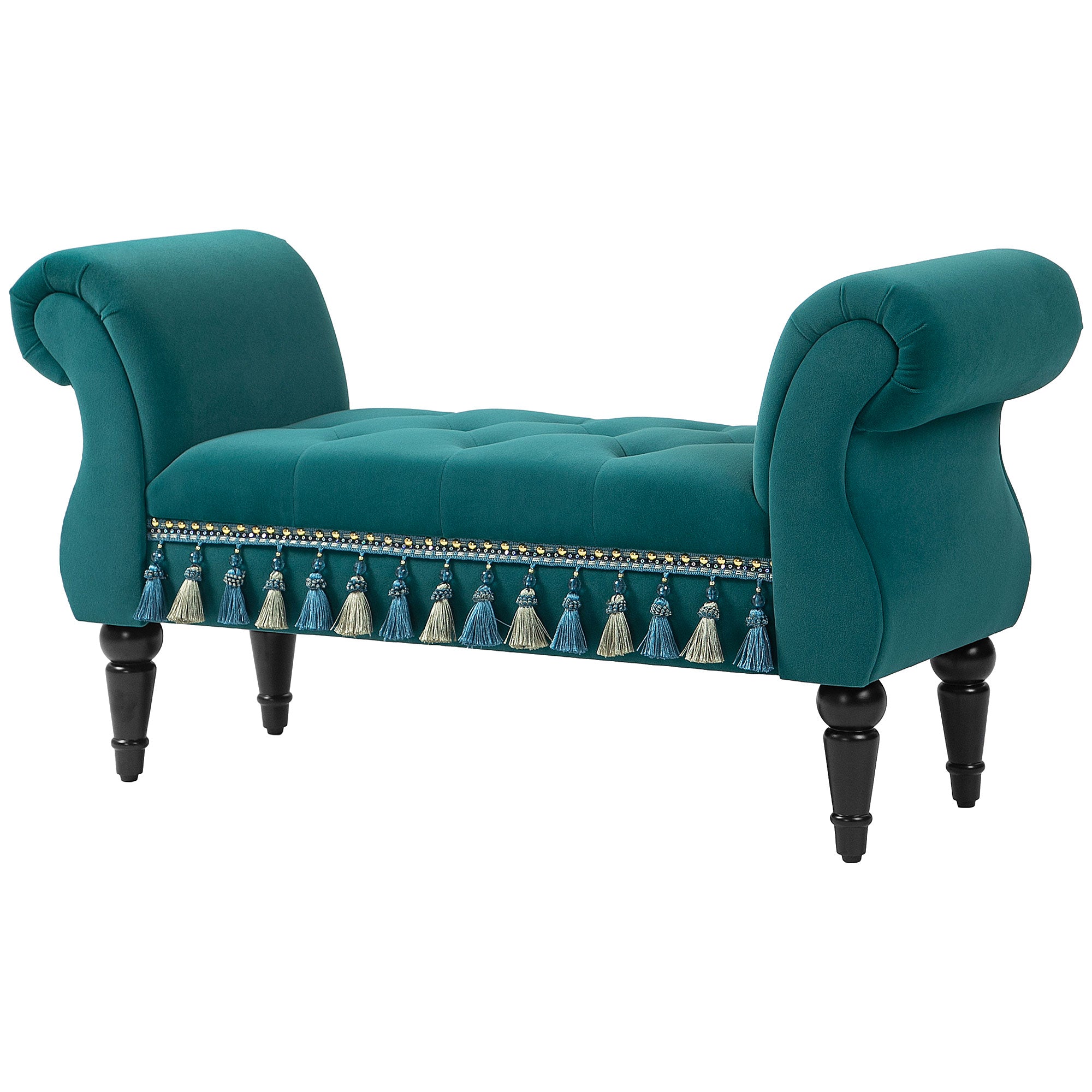 Polstret Bænk Vintage Design Op Til 150 Kg 117x40x58 Cm Grøn