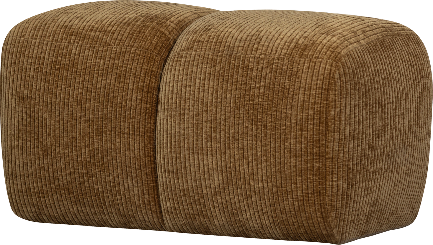 Puf Fodskammel Woood Mojo Honninggul Jacquardvævet Ribstof H45 B84 D64 Cm