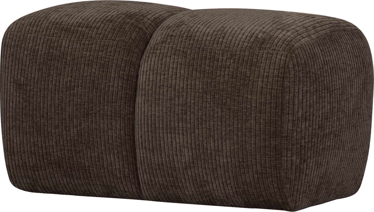 Puf Ottoman Woood Mojo Brun Ribstof Fløjlsagtig 84x64 Cm 100 Polyester Martindale 80 000