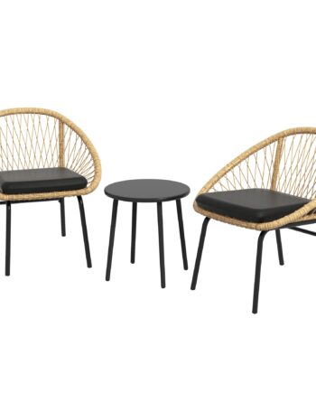 Rattan Havemøbelsæt  Havemøbelsæt    Lænestole Og Bord  Gul