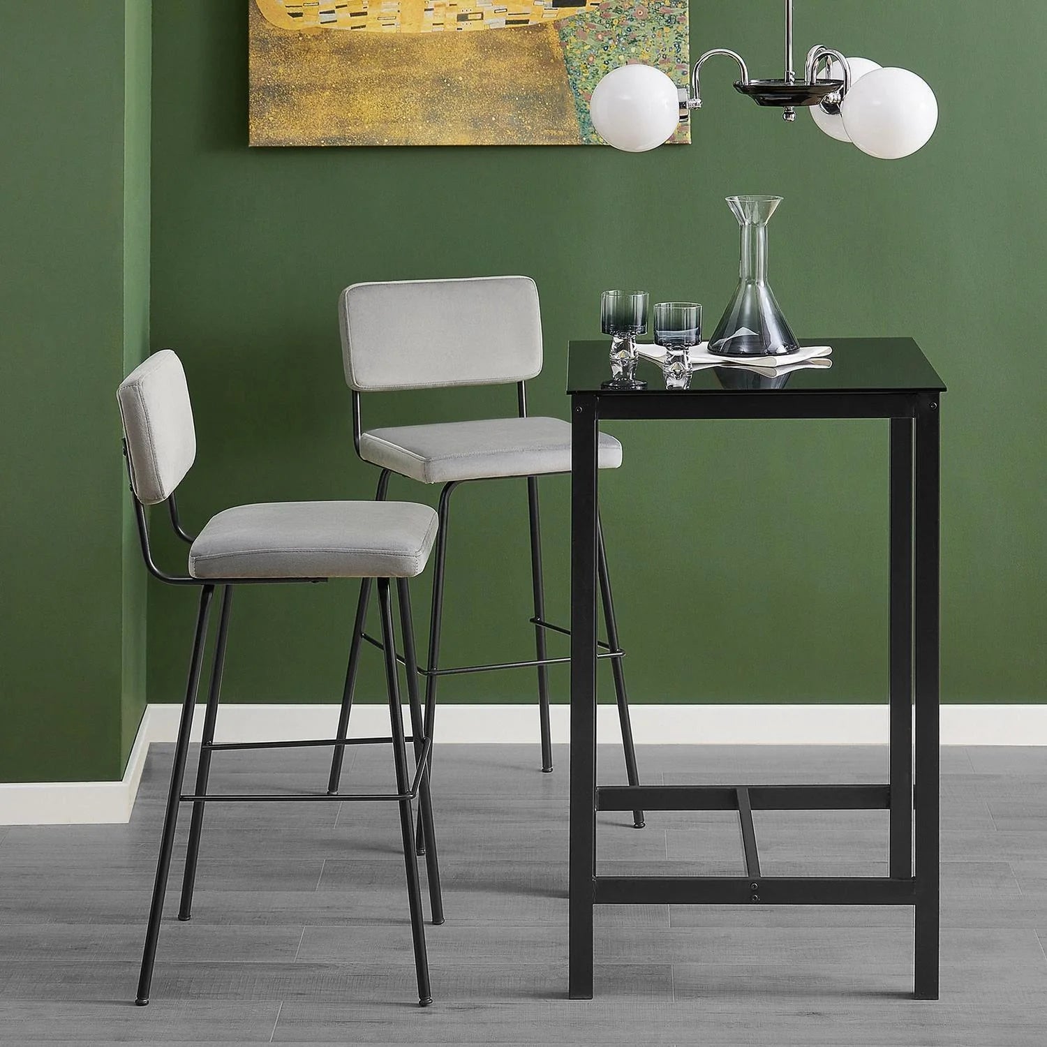 Robust Og Stilrent Barbord   Metal  L60 Cm   B60 Cm   H100 Cm  Sort