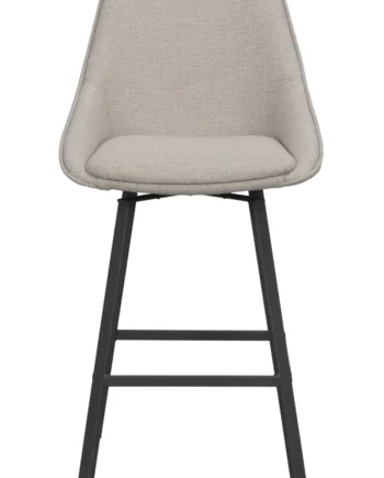 Rowico Alison Barstol  Drejelig     Ryglæn Og Fodstøtte Beige Stof Og Sort Metal