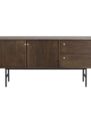 Rowico Clearbrook Skænk       Låger Og   Skuffer Brun Træ Og Sort Metal  160x75