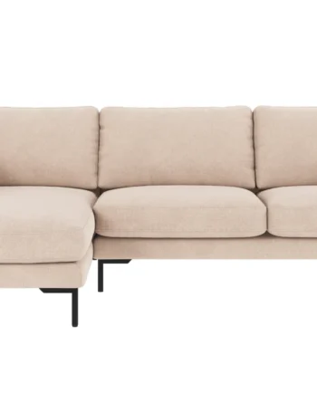 Rowico Corwin     Pers  Sofa     Chaiselong   Lys Beige Polyester Stof Og Sort Metal