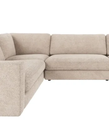 Rowico Duncan    -pers  Hjørnesofa Lysegrå Polyester Stof Og Sort Plastik