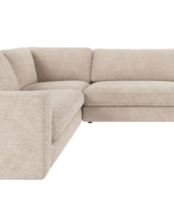 Rowico Duncan    -pers  Hjørnesofa  åben Højre Side Lysegrå Polyester Stof Og Sort Plastik