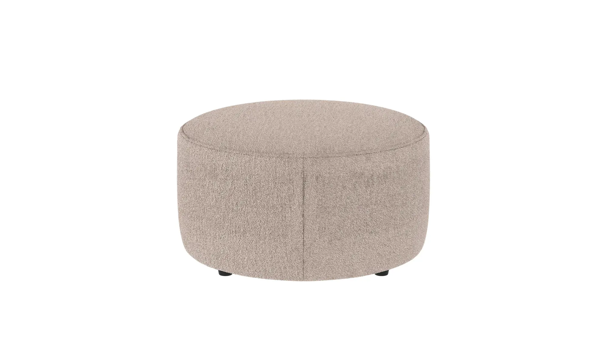 Rowico Joplin Puf Rund Lys Beige Stof Og Sort Plastik ø70