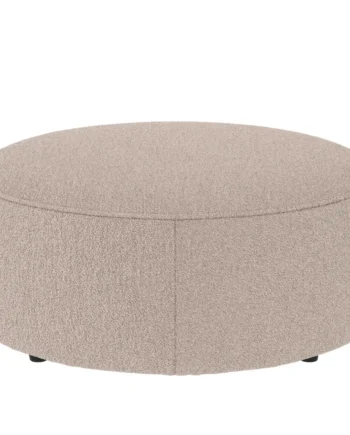 Rowico Joplin Puf  Rund Lys Beige Stof Og Sort Plastik  ø90