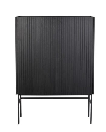 Rowico Lancaster Skab       Låger Sort Træ Og Sort Metal  100x40