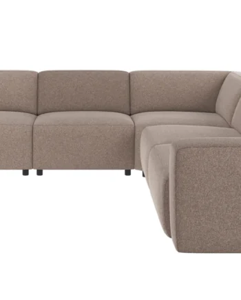 Rowico Willard     Pers  Hjørnesofa Beige Stof Og Sort Plastik
