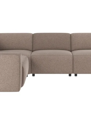 Rowico Willard     Pers  Hjørnesofa Beige Stof Og Sort Plastik