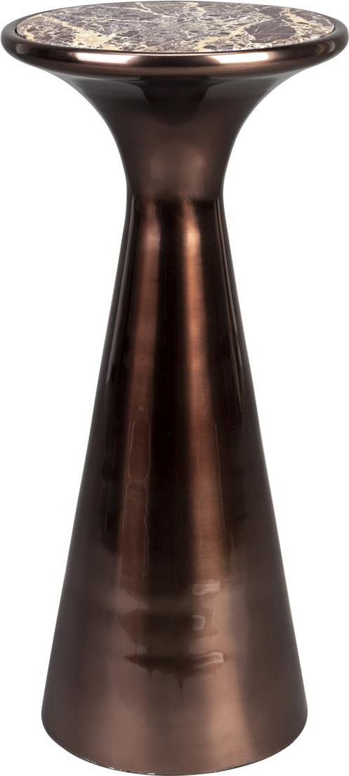 Sidebord Dutchbone Mount Antracit Aluminium Med Brun Marmor ø25   H55 Cm