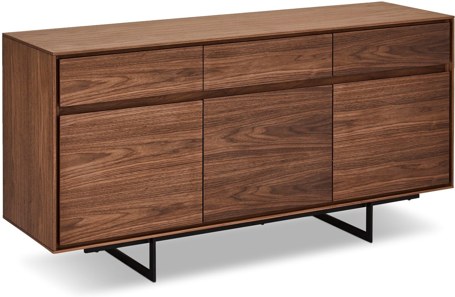 Skænk Raymond   Hallmark Wansford   Valnødfinér  Brun  H82xb155xd45 Cm   Elegant Opbevaringsskab Til Stuen