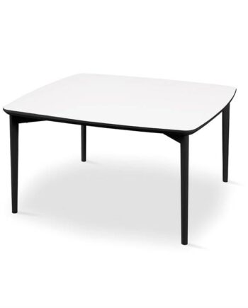 Skovby Sm242   Sm265 Sofabord 99   99 Cm Bordplade: Hvid Laminat Med Sort Kant  : Erling Christensen Møbler